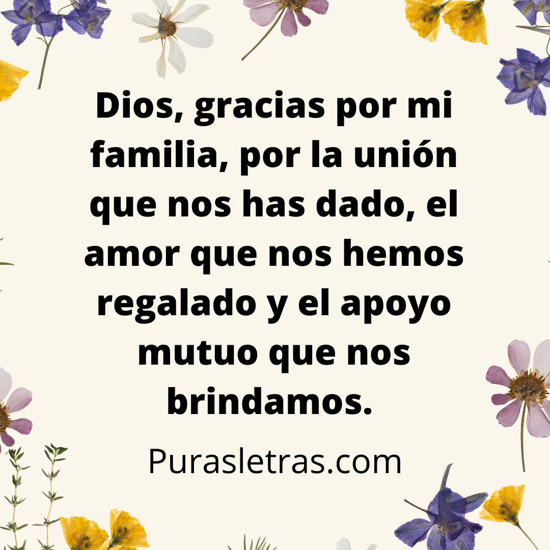 Frases Para Dar Gracias A Dios Por Mi Familia Puras Letras