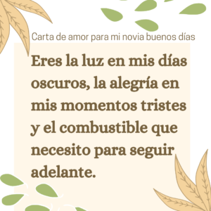 Carta de amor para mi novia buenos días.  Puras Letras